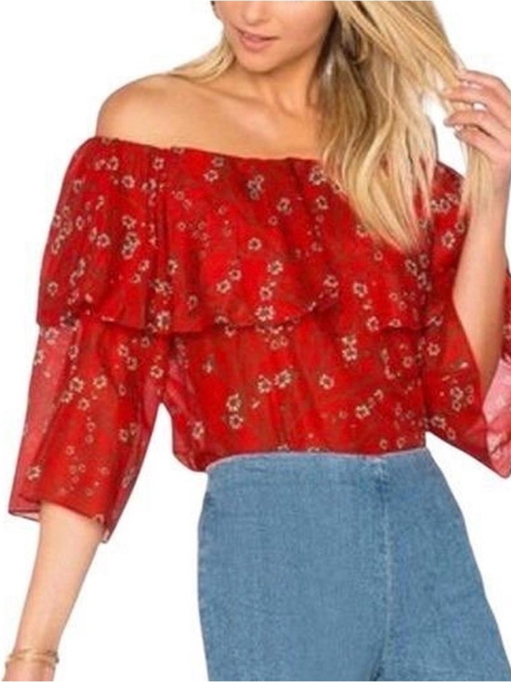 Alice + Olivia cotton blend, off the shoulder top